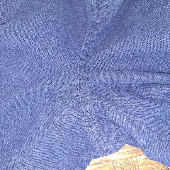 Pappagallo Linen Blend Loose Cropped Pant Embellished Drawstring Pockets S Blue - Picture 16 of 16